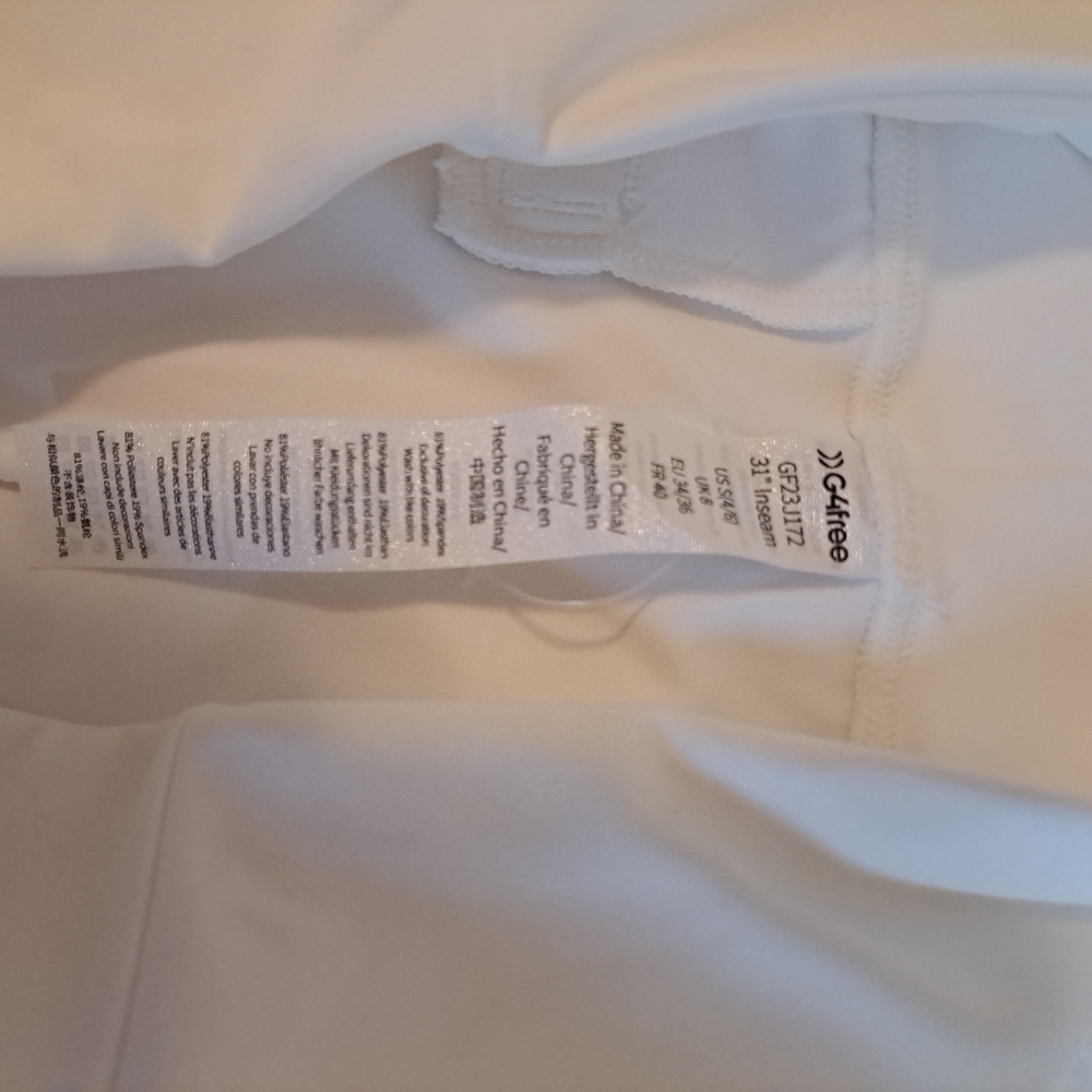 G4free Pants Women White Sz S 31" Inseam EUC Flat Front - Picture 5 of 8